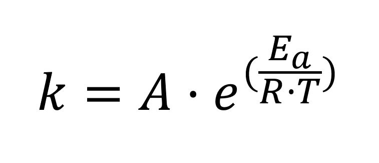 Arrhenius equation for the kinetic constant